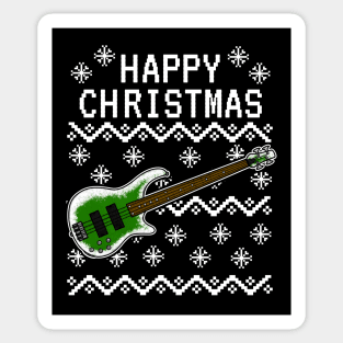 Bass Guitar Ugly Christmas Bassist Musician Sticker